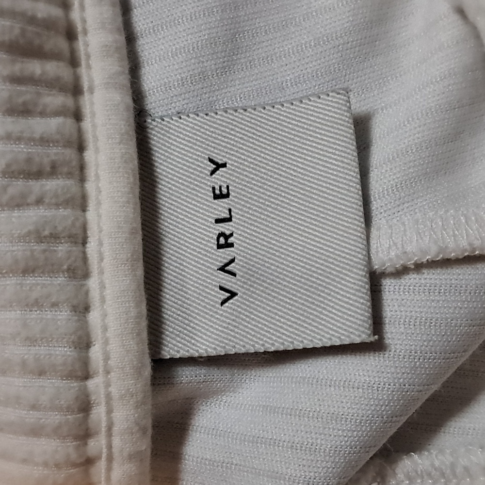 Varley Abedeen Ribbed Cream Straight Leg Cord Sweat Cotton Blend Pants Pockets - Picture 8 of 10